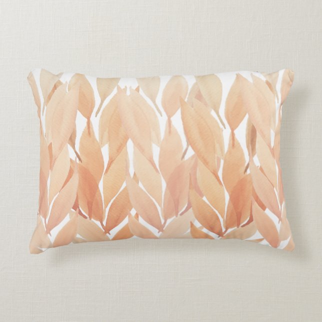 Boho Blush Pampas Watercolor Pastel Dekokissen (Vorderseite)