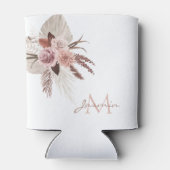 Boho-Blush-Pampasgras-Blumenmonogramm Dosenkühler (Rückseite)