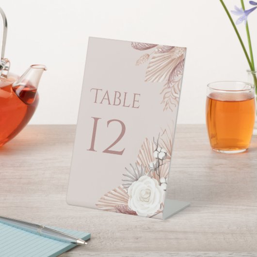 Boho Blush Pampass Grass Sockelschild (In SItu)