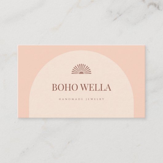 Boho Blush Pink Arch Business Card Visitenkarte (Vorderseite)