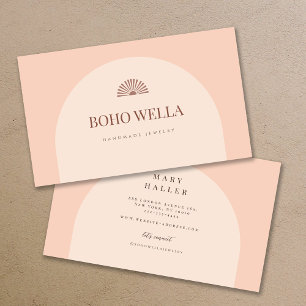 Boho Blush Pink Arch Business Card Visitenkarte