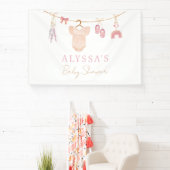 Boho Blush Pink Baby Clothes Girl Babydusche Banner (InSitu)