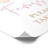 Boho Blush Pink Baby Duschfavoriten Schild (Ecke)