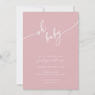 Boho Blush Pink Babydusche Einladung