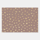 Boho Blush Pink Beige Gold Hearts Geschenkpapier Set (Vorderseite)