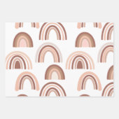 Boho Blush Pink Beige Rainbow Geschenkpapier Set (Vorderseite 3)