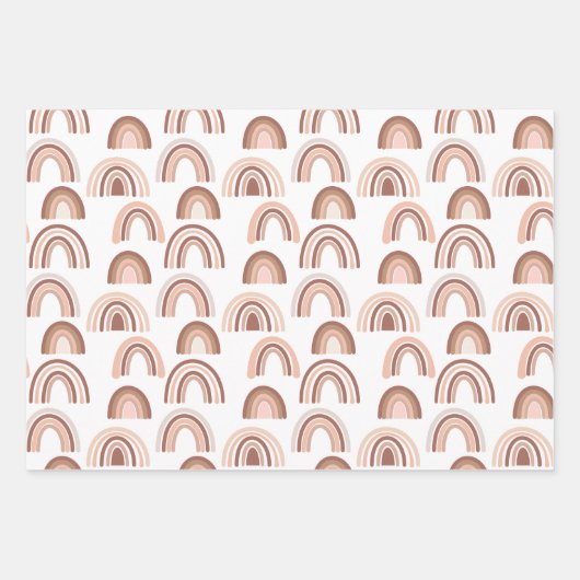 Boho Blush Pink Beige Rainbow Geschenkpapier Set (Vorderseite 2)