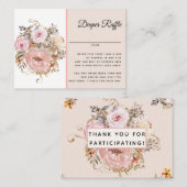 BOHO Blush Pink Bläserndusche Windelwanne Windelwa Visitenkarte (Vorne/Hinten)