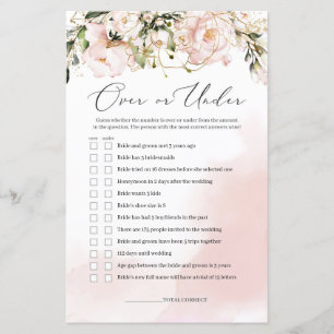 Boho Blush Pink Bloral Over oder Under Game Bridal