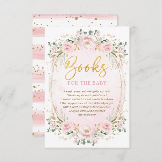 Boho Blush Pink Blume Books for Baby Girl Begleitkarte (Vorne/Hinten)