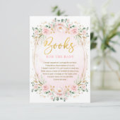Boho Blush Pink Blume Books for Baby Girl Begleitkarte (Stehend Vorderseite)