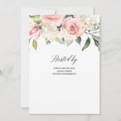 Boho Blush Pink Blumendusche Einladung (Rückseite)