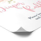 Boho Blush Pink Blumendusche Windeln Raffelzeichen Poster (Ecke)