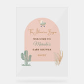 Boho Blush Pink Boho Babydusche Begrüßungszeichen Acrylschild (Vorderseite)