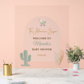 Boho Blush Pink Boho Babydusche Begrüßungszeichen Acrylschild (Hochzeit)