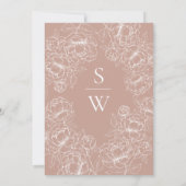 Boho Blush Pink Botanical Floral Moderne Hochzeit Einladung (Rückseite)