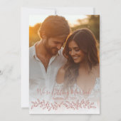 Boho Blush Pink Botanical Foto Wedding Save The Date (Rückseite)