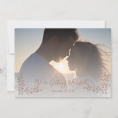 Boho Blush Pink Botanical Foto Wedding Save The Date (Rückseite)