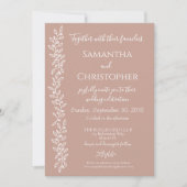 Boho Blush Pink Botanical Minimal Wedding Einladung (Vorderseite)