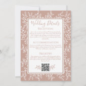 Boho Blush Pink Botanical Minimal Wedding Einladung (Rückseite)