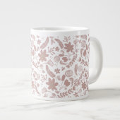 Boho Blush Pink Botanische Vegetation Jumbo-Tasse (Vorderseite Rechts)