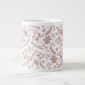 Boho Blush Pink Botanische Vegetation Jumbo-Tasse (Vorderseite)
