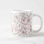Boho Blush Pink Botanische Vegetation Jumbo-Tasse (Rechts)