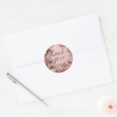 Boho Blush Pink Dried Wildblumen Script Vielen Dan Runder Aufkleber (Umschlag)