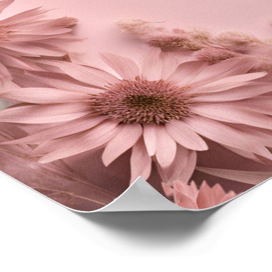 Boho Blush Pink Dried Wildblumen Script Willkommen Poster (Ecke)