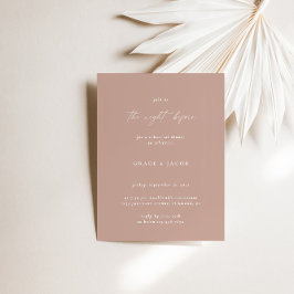 Boho Blush Pink Elegantes Hochzeitsessen Probe Einladung
