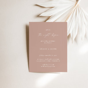 Boho Blush Pink Elegantes Hochzeitsessen Probe Einladung
