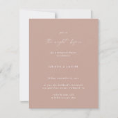 Boho Blush Pink Elegantes Hochzeitsessen Probe Einladung (Vorderseite)