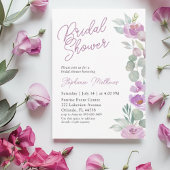Boho Blush Pink Floral Bridal Shower Einladung