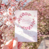 Boho Blush Pink Floral Butterfly Girl Babydusche Einladung