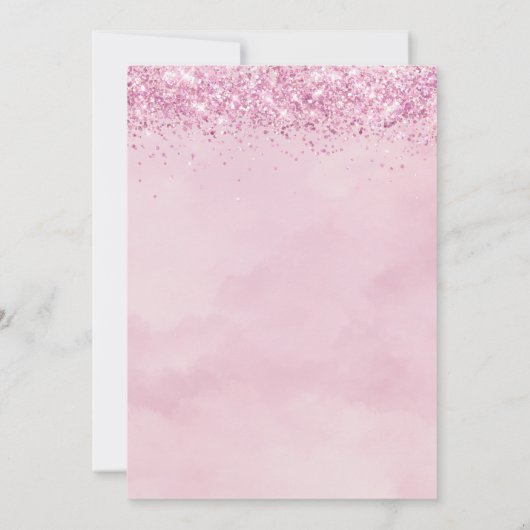 Boho Blush Pink Floral Butterfly Girl Babydusche Einladung (Rückseite)