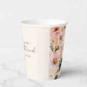 Boho Blush Pink Floral Champagne Bridal Brunch Pappbecher (Rechts)