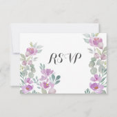Boho Blush Pink Floral Eukalyptus Wedding RSVP Karte (Vorderseite)