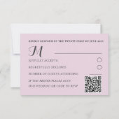 Boho Blush Pink Floral Eukalyptus Wedding RSVP Karte (Rückseite)
