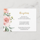 Boho Blush Pink Floral Rose Goldene geometrische E Begleitkarte (Vorderseite)