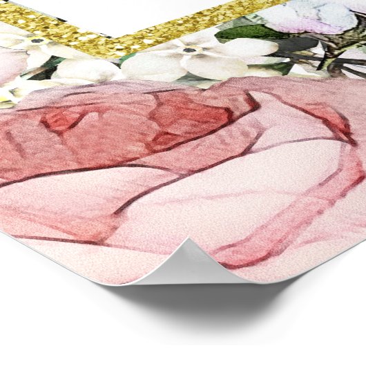 Boho Blush Pink Foto Standrahmen Prop Poster (Ecke)