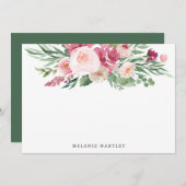 Boho Blush & Pink Frühling Aquarellblume (Vorne/Hinten)
