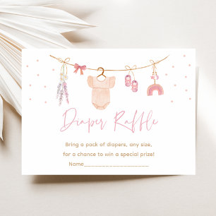 Boho Blush Pink Girl Dusche Windelwanne Windelwann Begleitkarte