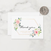 Boho Blush Pink Gold Geometrie Danke Karte (Vorderseite/Rückseite Beispiel)