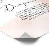 Boho blush pink gold Spätabendwindeln Spielzeichen Poster (Ecke)