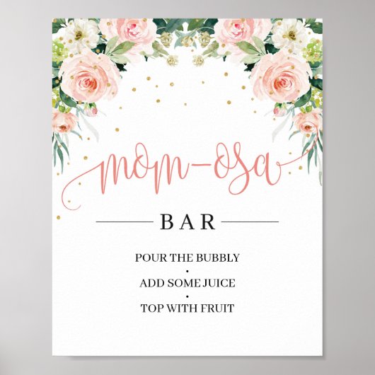 Boho blush pink grün blütengrün Mutter-Osa-Bar Poster (Vorne)