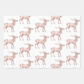 Boho Blush Pink Grüner Weihnachtsbaum Rentier Geschenkpapier Set (Vorderseite 3)