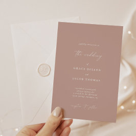 Boho Blush Pink Minimalistische Hochzeitseinladung Einladung