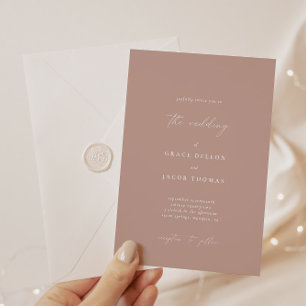 Boho Blush Pink Minimalistische Hochzeitseinladung Einladung