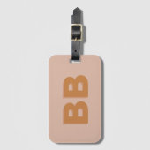 Boho Blush Pink Modern Monogram Initial Gepäckanhänger (Vorderseite Vertikal)