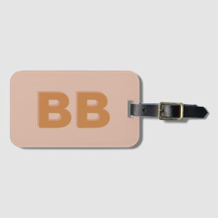 Boho Blush Pink Modern Monogram Initial Gepäckanhänger